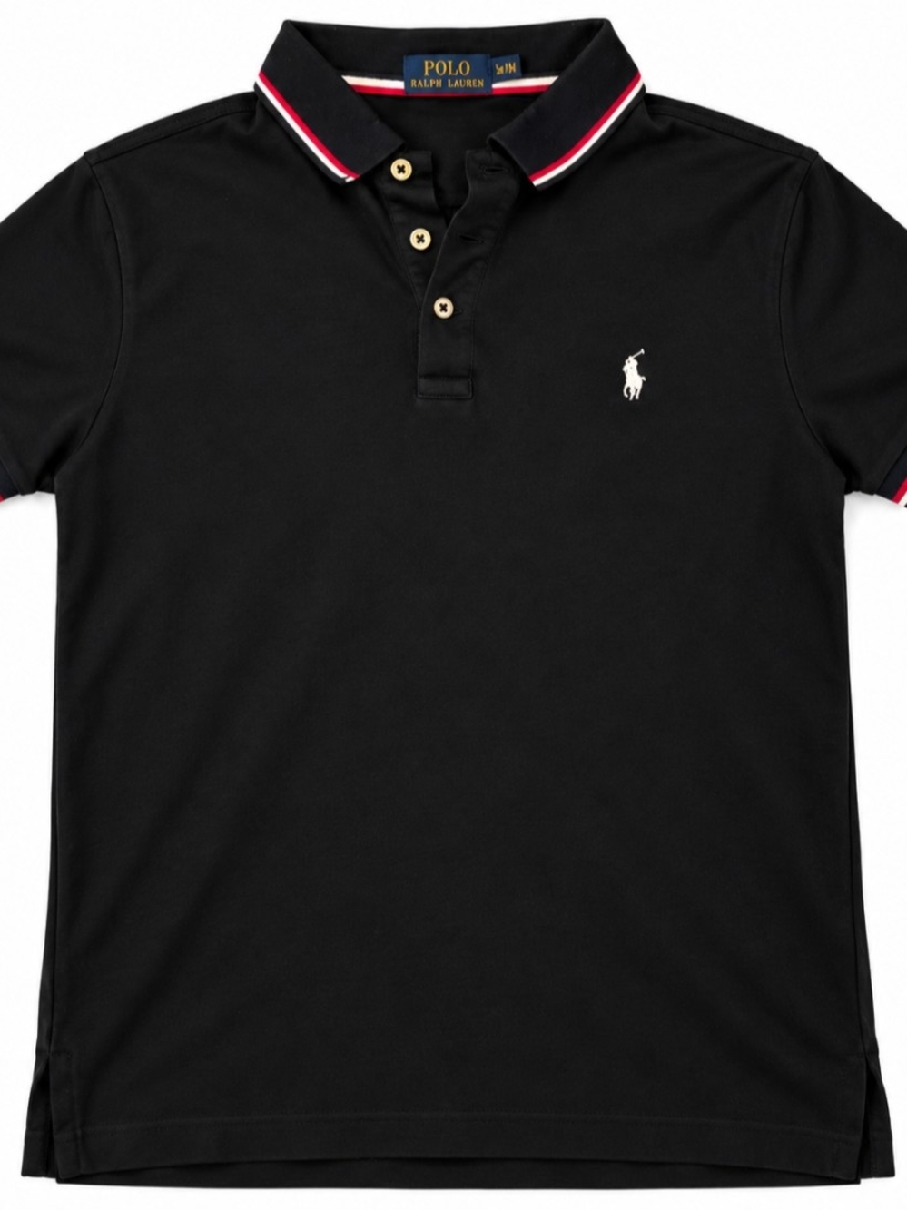 Ralph Lauren Black Polo with Red & White Trim